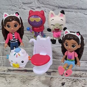 GABBY'S DOLLHOUSE Lot of Figures - Gabby, Pandy Paws, Mercat, Cakey, DJ Catnip